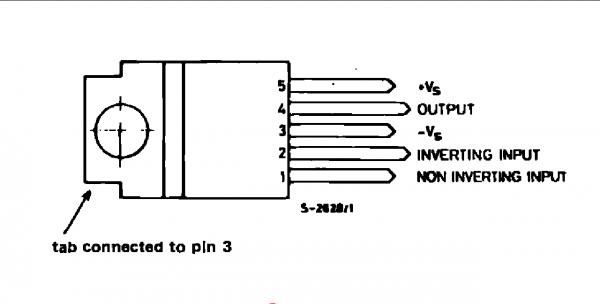 Sound amplifier on TDA2030A chip