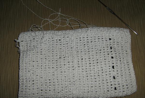 Knitted case with decoration for tablet