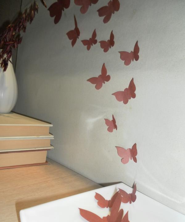 attach butterflies to the wall