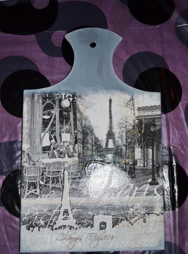 decoupage boards with Paris