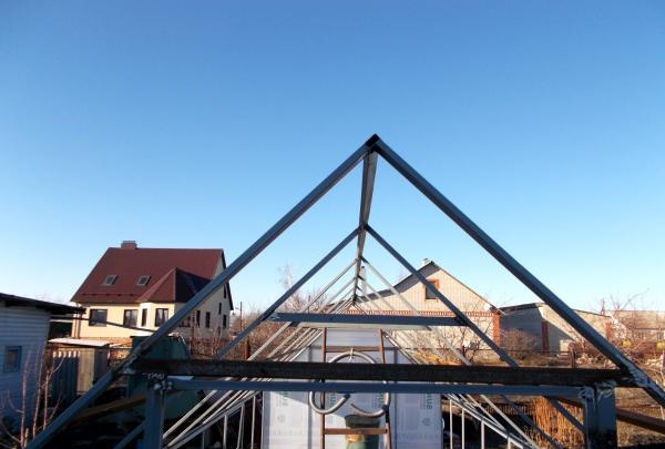 Greenhouse with a homemade frame