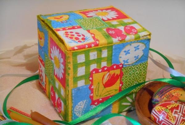 box made using decoupage technique