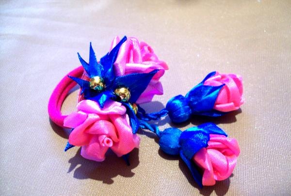 hair bands made from satin ribbons