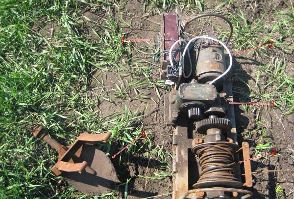 Homemade plow for plowing the land