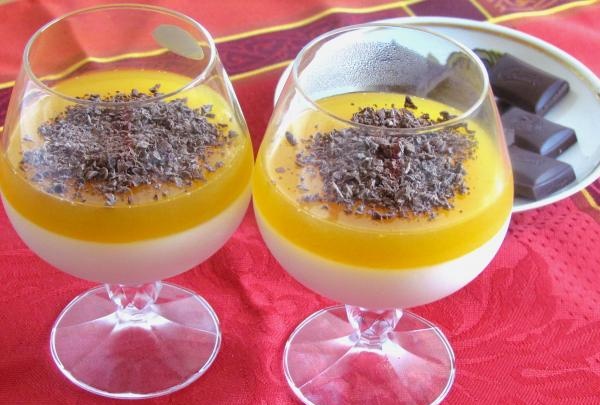 Panna cotta with orange juice