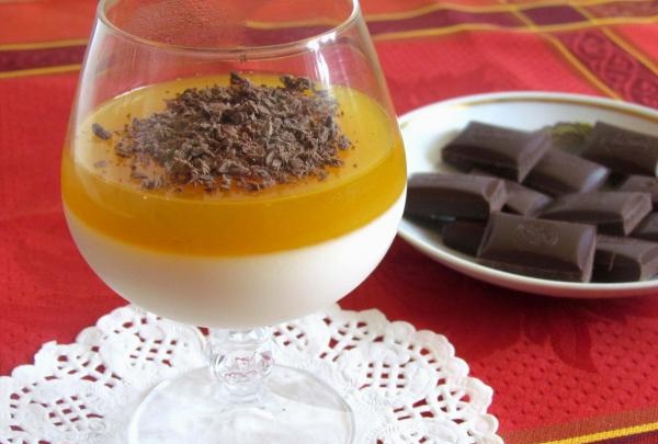 Panna cotta with orange juice