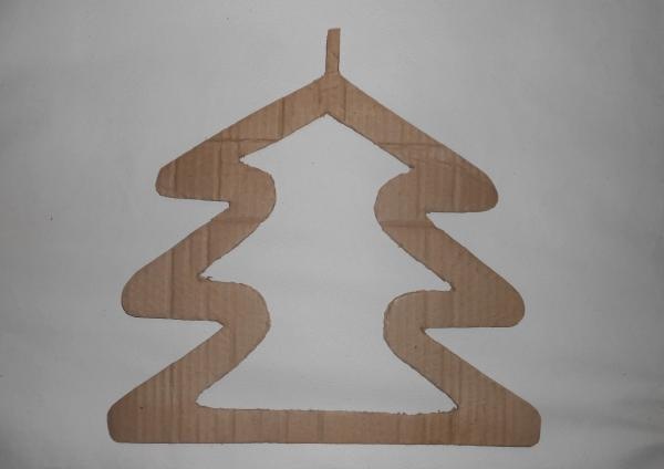 Christmas tree made of cardboard and polyethylene