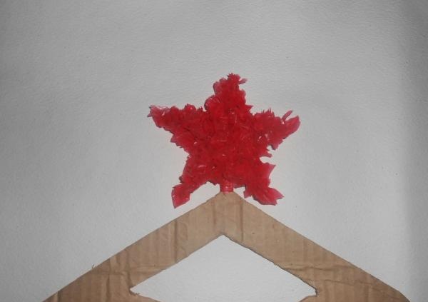 Christmas tree made of cardboard and polyethylene