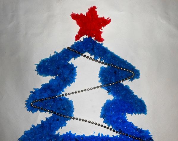 Christmas tree made of cardboard and polyethylene