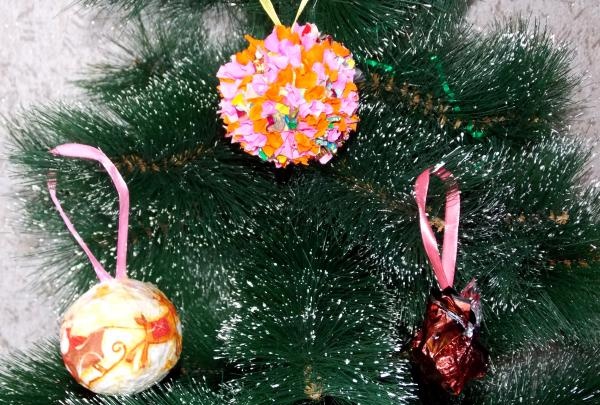 Christmas balls made of papier mache