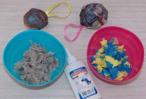 Christmas balls made of papier mache