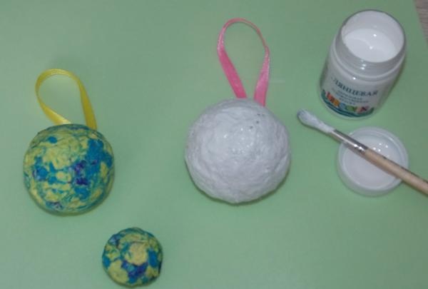 Christmas balls made of papier mache