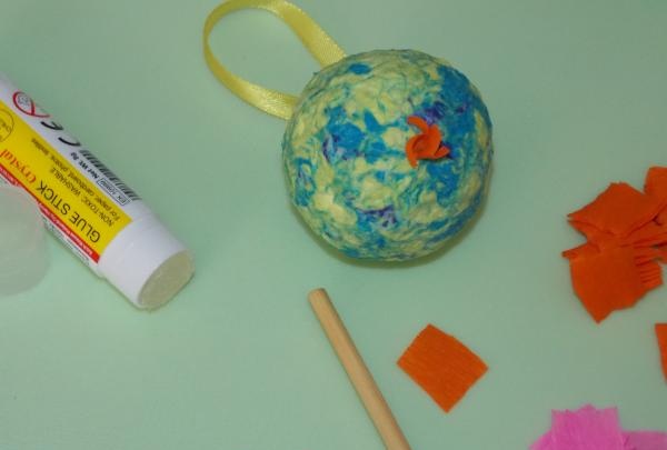 Christmas balls made of papier mache