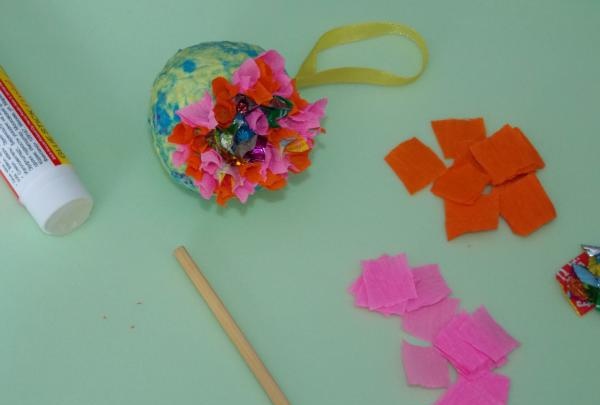 Christmas balls made of papier mache