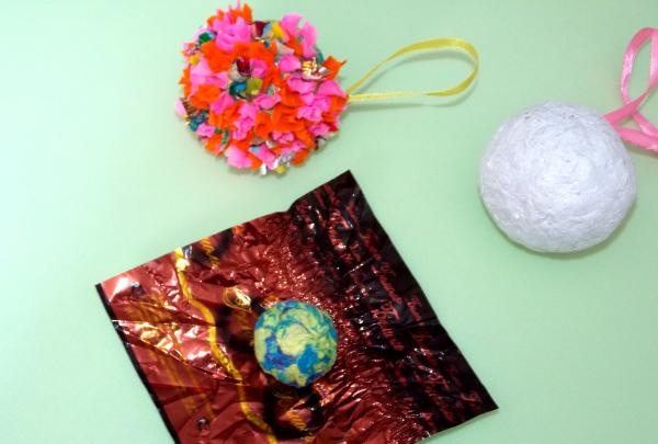 Christmas balls made of papier mache