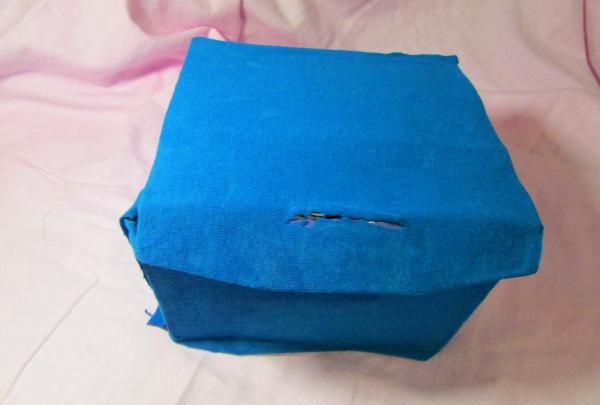 box with paper flowers