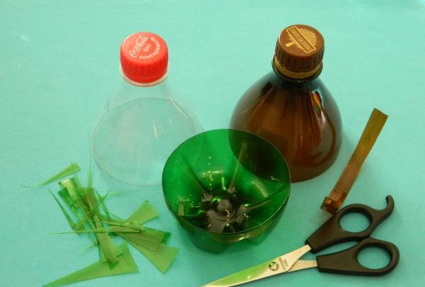 Napkin holder made from plastic bottles