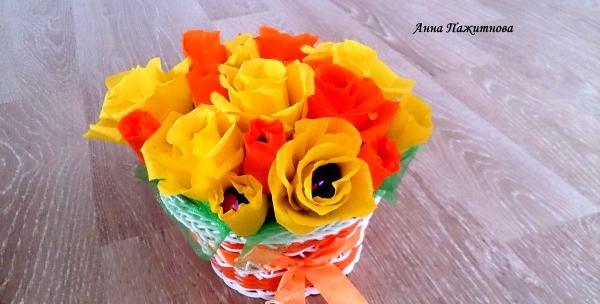 Bouquet of candies Yellow roses