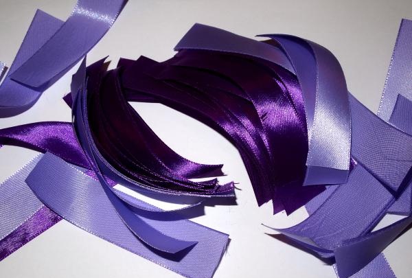 Lush purple satin ribbon bow