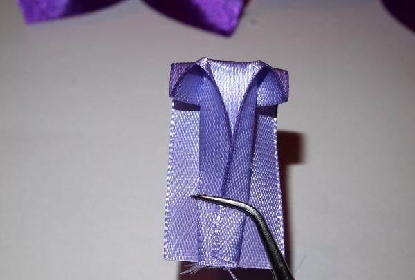 Lush purple satin ribbon bow