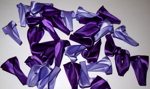 Lush purple satin ribbon bow