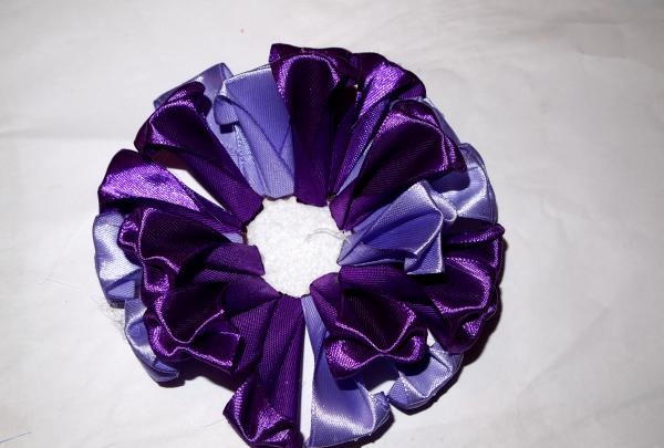 Lush purple satin ribbon bow