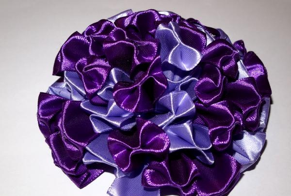 Lush purple satin ribbon bow