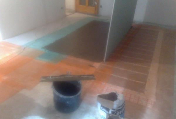 laying tiles on infrared floors