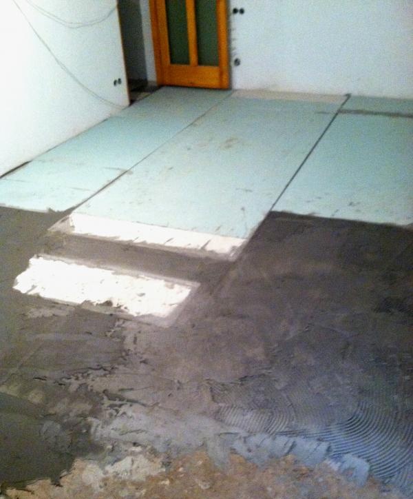 laying tiles on infrared floors