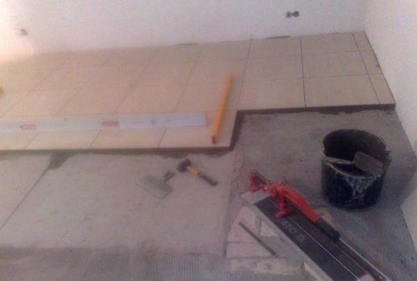 laying tiles on infrared floors