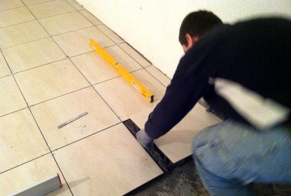 laying tiles on infrared floors