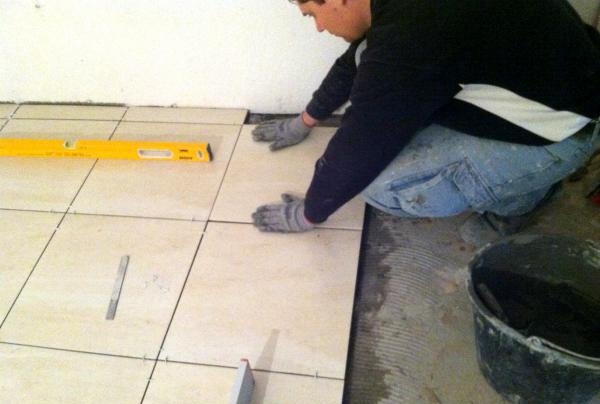 laying tiles on infrared floors