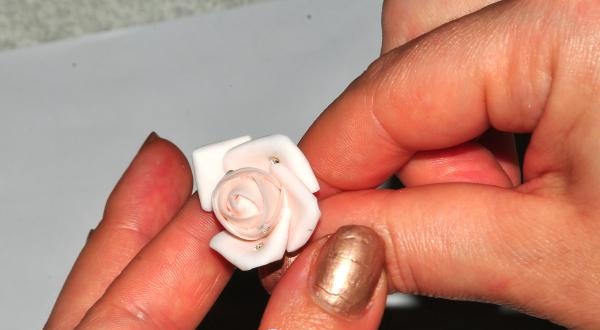 cold porcelain rose ring