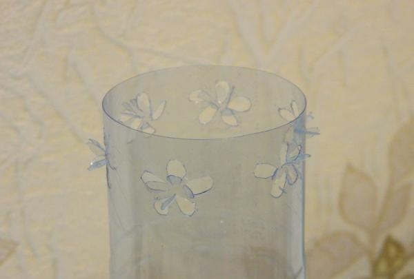 Vase made from a plastic bottle