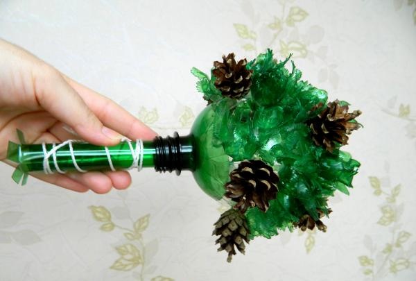 Topiary made from plastic bottles