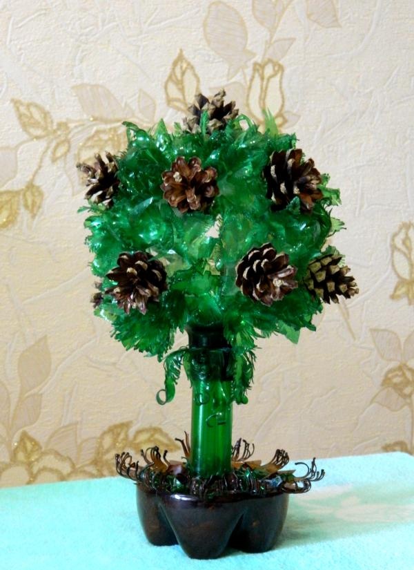 Topiary made from plastic bottles