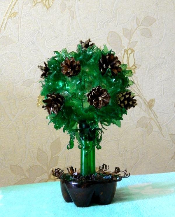 Topiary made from plastic bottles