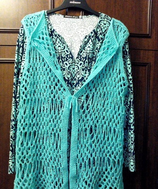 Crocheted mesh vest