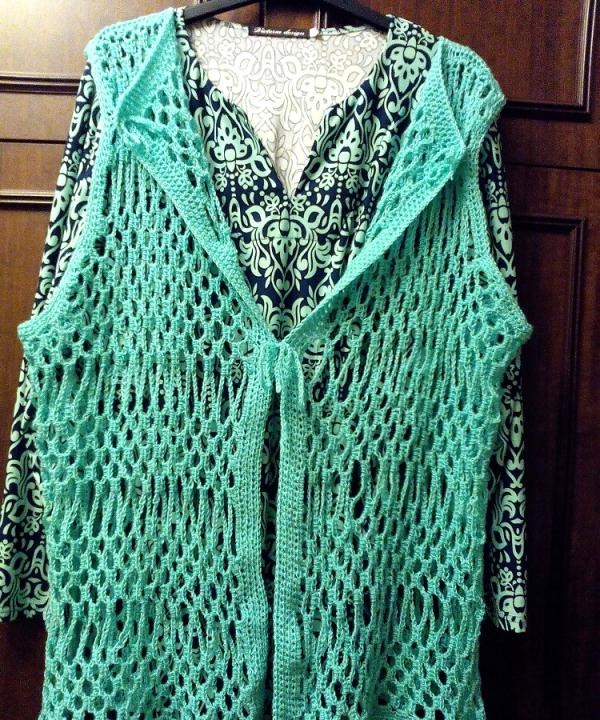 Crocheted mesh vest