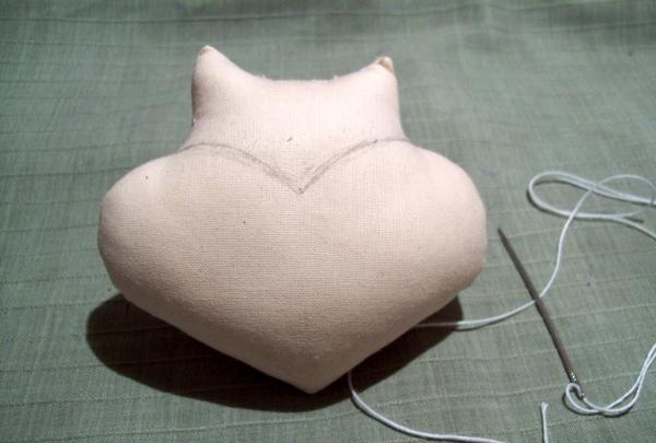 fabric cat hearts