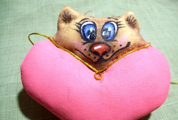 fabric cat hearts