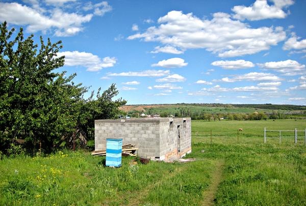 Stages of building a barn