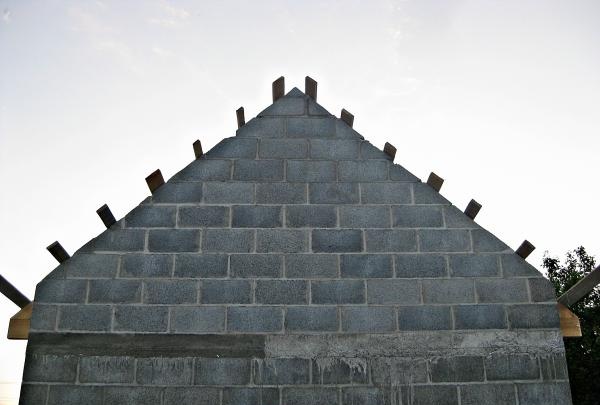 Stages of building a barn