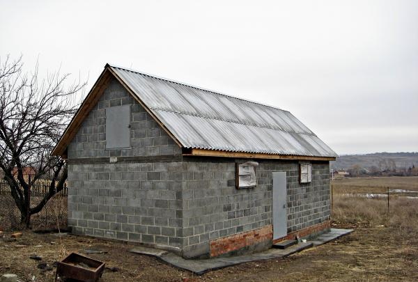 Stages of building a barn