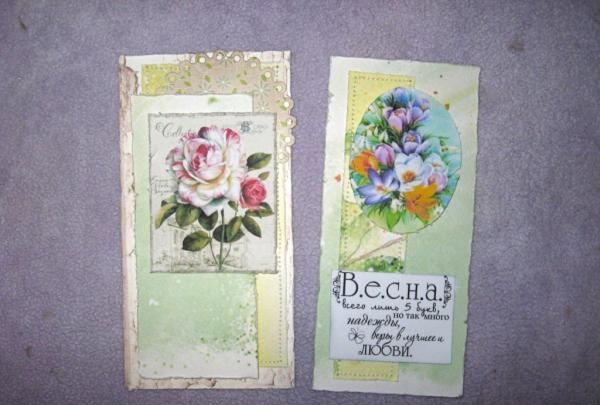 Postcard box in shabby chic style