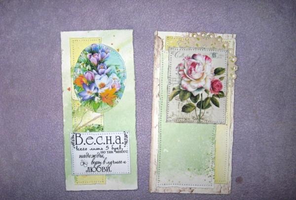 Postcard box in shabby chic style