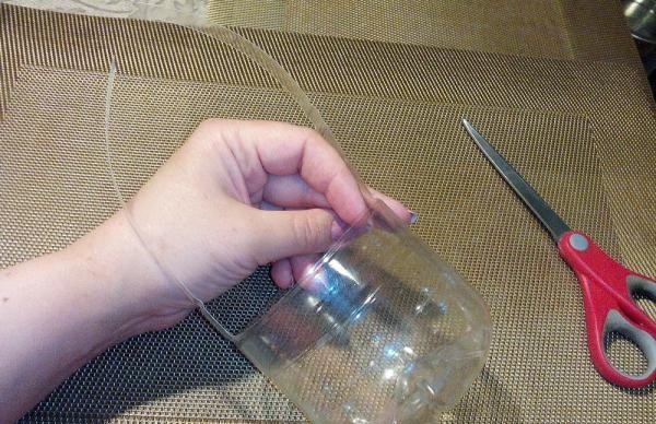 Basket made from a plastic bottle