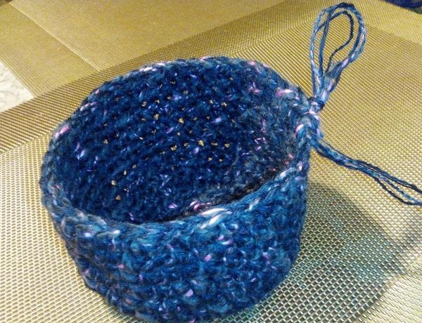 Basket made from a plastic bottle