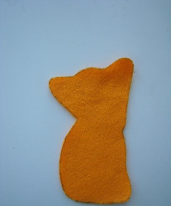 Bright red felt fox