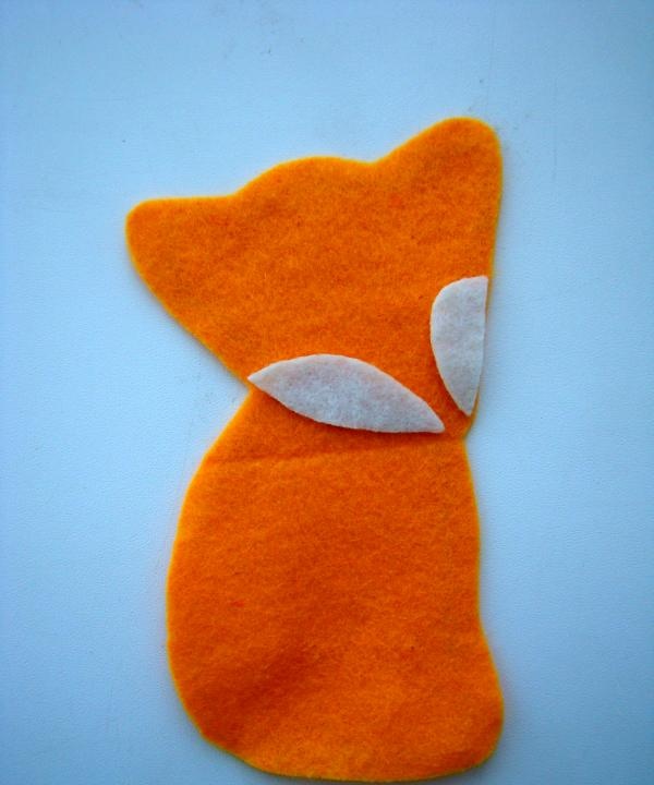 Bright red felt fox